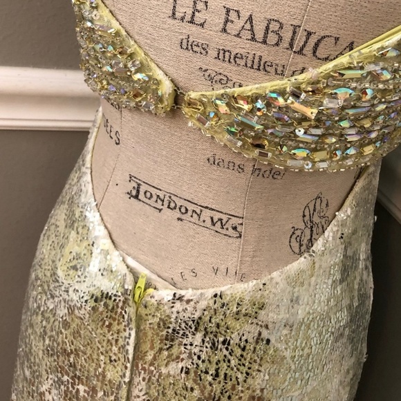 NEW CLARISSE SZ 6 LIMEADE ICE SEQUIN BEADED FORMAL EVENING GOWN - Picture 10 of 15